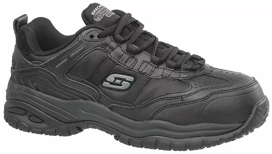 Skechers relaxed fit memory foam sale mens work shoes
