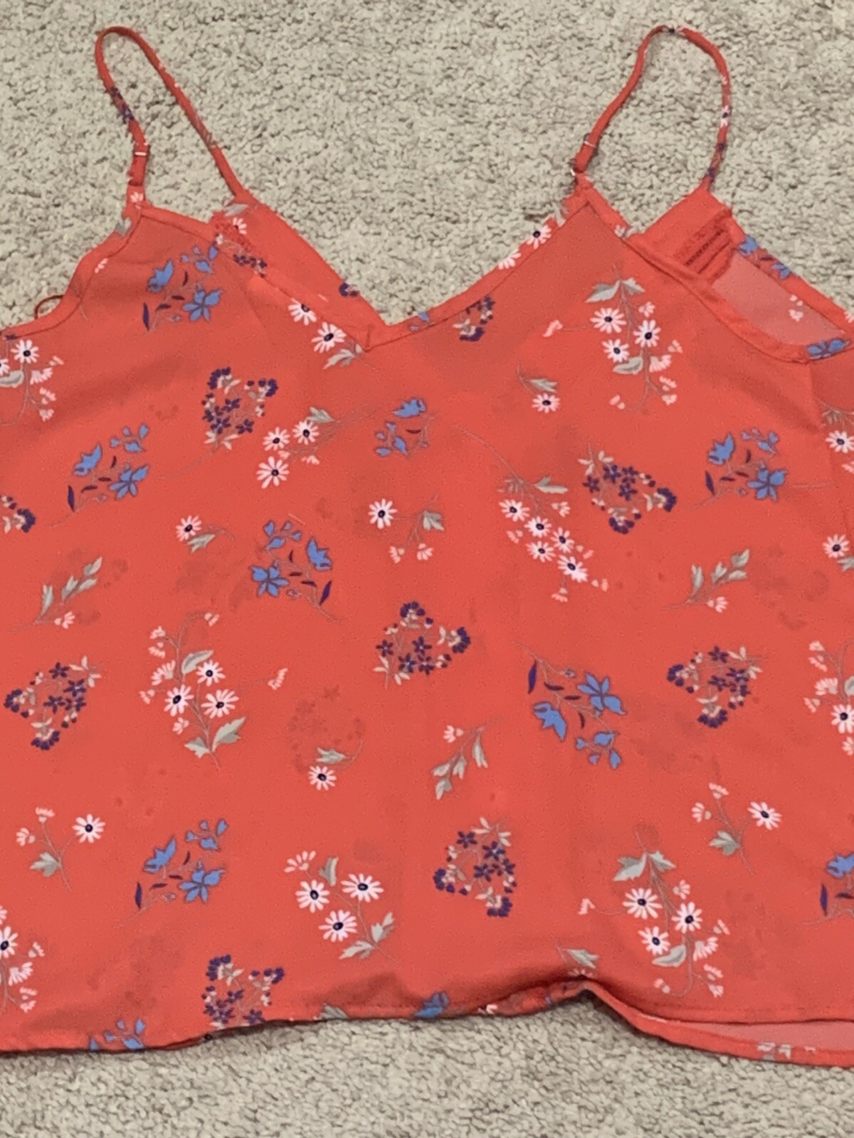 Sienna Sky Womens Shirt Size Small Red Floral Lightweight Flowy Camisole