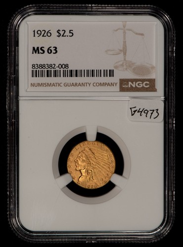 1926 G$2.50 Indian Head Gold Quarter Eagle - NGC MS 63 - SKU-G4973