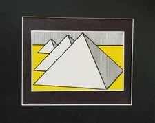 Roy Lichtenstein "The Great Pyramid" Matted offset Color Lithograph 1983