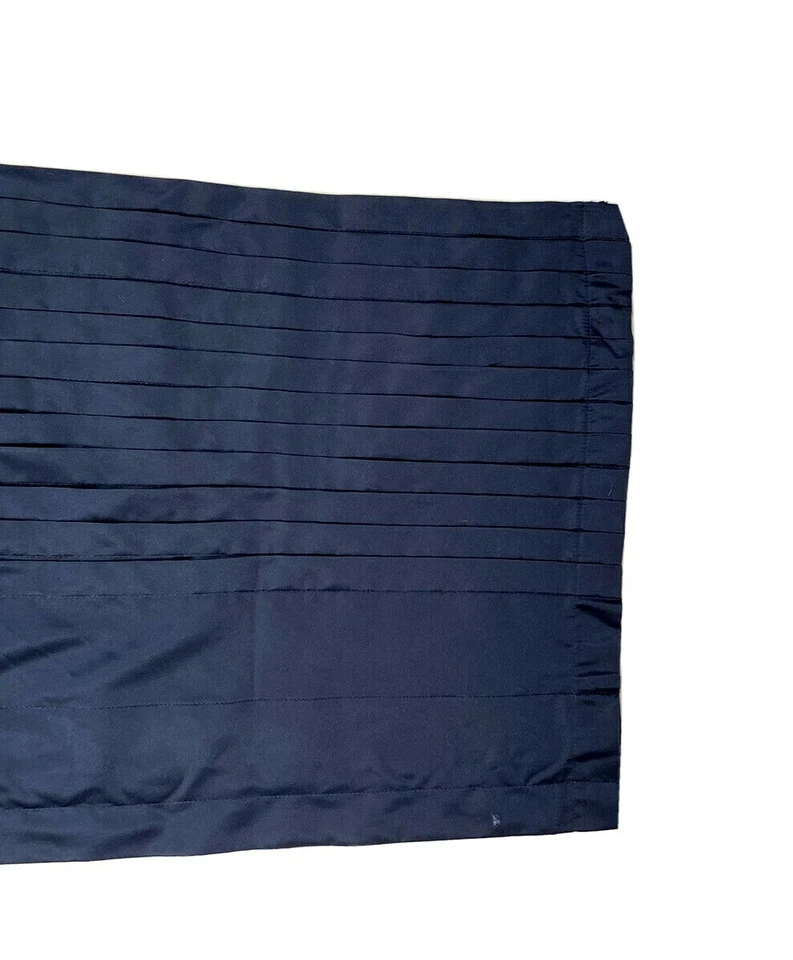 Allen + Roth Satinado Azul Marino Cenefa Cortina Tratamiento Ventana Recto Plisado Foto 2 de 4