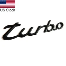 1PC Matte Black Turbo Letter Metal Emblem Rear Trunk Tailgate Badge