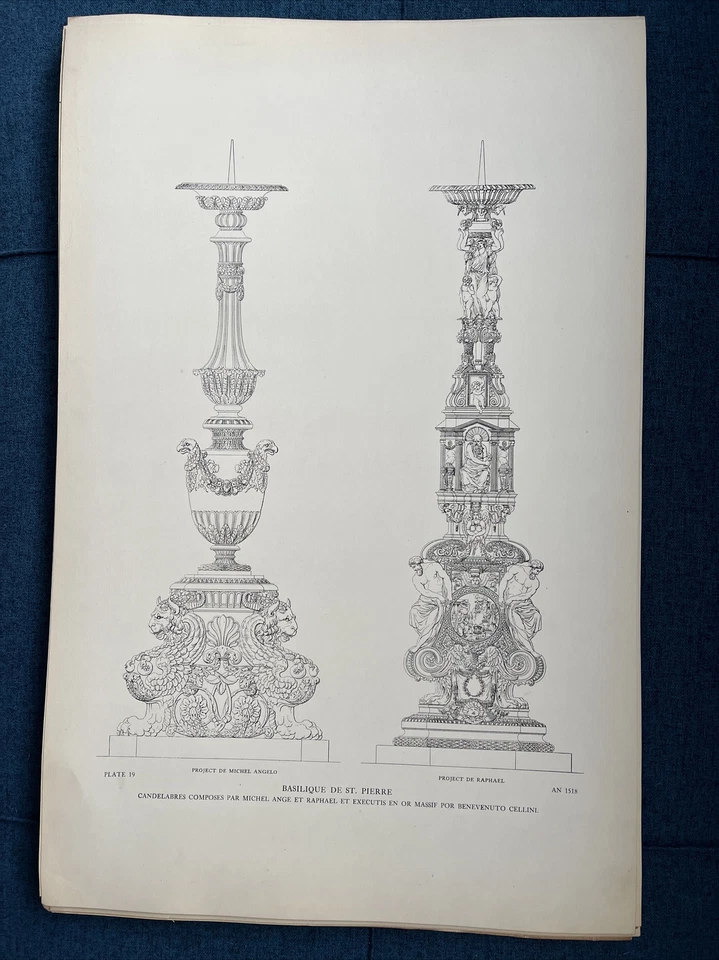 La Vatican & Basilique St. Pierre 70 Vintage Architectural Prints Letarouilly - Image 4 of 4