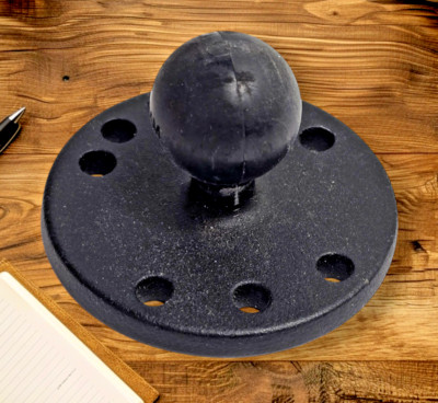RAM Mount Aluminum 2-3/8'' Diameter Round STST Base with 1'' B-Ball