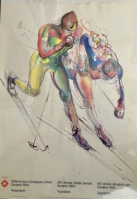 Set of six vintage posters from the 1984 Winter Olympics in