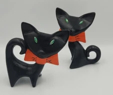 Anthony Freeman McFarlin Lipper Mann Style Flat Faced Cat Jeweled Eyed Pair 