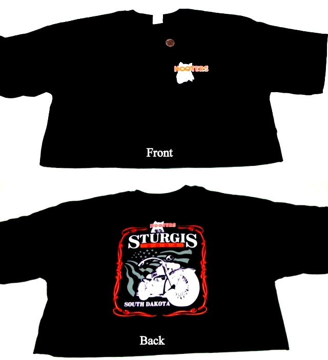 Hooters Uniform L Crop Top Biker Shirt Tamara Pantyhose slouch socks Nametag 