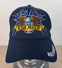 AIR FORCE USAF AIM SOMBRERO/GORRA AJUSTABLE CON CORREA ALTA, AZUL, FUERZAS MILITARES/AMED FORCE