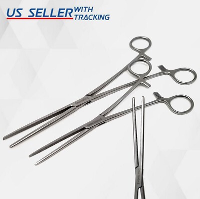 2Pcs Set 8'' + 10'' Straight Hemostat Forceps Locking Clamp Fishing Plier German G