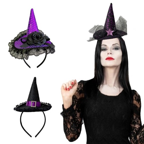 Cone Hat Wizard Hat Specter Sequins Witch Hat Headband - Picture 2 of 11