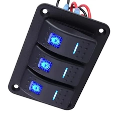 12V/24V Rocker Switch Panel Aluminum Waterproof  Toggle Switch Panel