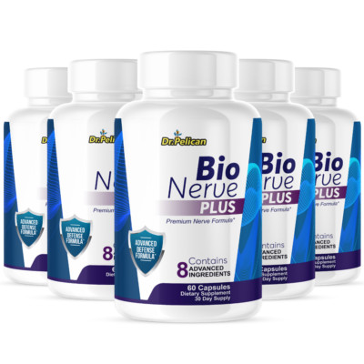 Bio Nerve Plus- Nerve & Brain Support- 5 Bottles- 300 Capsules
