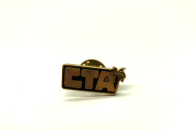 CTA Lapel Pin Golden Tone Black Palm Tree