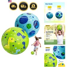 Playground Balls for Toddlers 1-3, 2 Pack 6 inch 8.5 inch Kickball for Kids O...