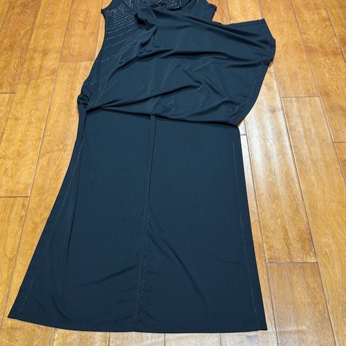 Abito donna vintage Rampage Y2K anni 90 maxi capriccioso taglia L scollo cappuccio trasparente glitter - Foto 8 di 10