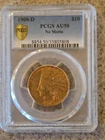 1908-D Gold 10 Dollar Indian Head PCGS AU50 (No Motto)