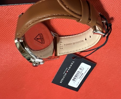 Tommy Hilfiger men's stainless steel 45mm case, Black dial, brown leather strap - Picture 6 of 10