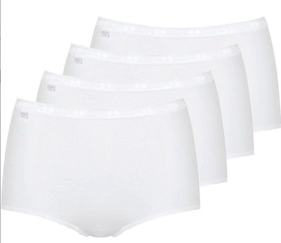 Sloggi Damen Basic+ Maxi Slips 4 Paar Baumwolle Premium Comfort Weiß UK 18