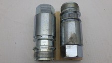 Lot of 2 Screw-to-Connect Flat Face Male Hydraulic Quick Couplers 3.84" Length