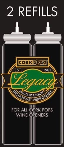 CorkPops Wine Bottle Opener Refill Cartridges, 2 Pack