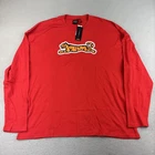 Le Tigre Shirt Mens 3XL Red Orange Tiger Long Sleeves Crew Neck XXXL Tee NWT