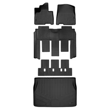 SMARTLINER Front/Rear Floor Liners w/Cargo Liner Black for Kia Carnival