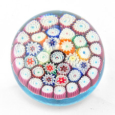 Handblown Murano Millefiori Glass Paperweight , ITALY