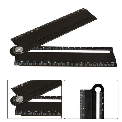 Schwarz Aluminiumlegierung 65x40 mm Wendelineal für Präzisionszeichnungsarbeit