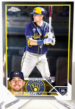 BRICE TURANG RC 2023 TOPPS CHROME #170 MILWAUKEE BREWERS ROOKIE NEAR MINT