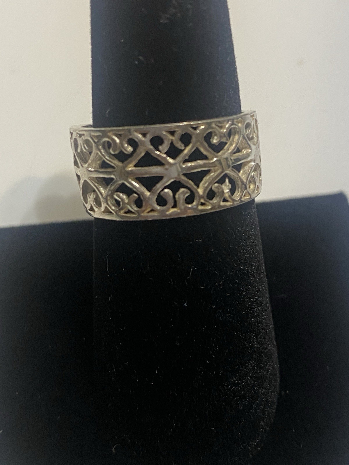 Sterling Silver 925 Open Scrollwork With Solid Ba… - image 2