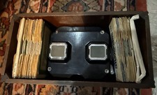 Antique Vintage Sawyer's ViewMaster 40 Reels Lot Christmas Disney 1950s Wood Box