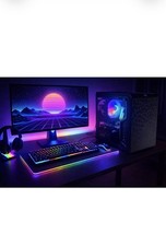 Cooler Master Gaming Desktop PC Mid Tower Black RGB Transparent Panel HDMI