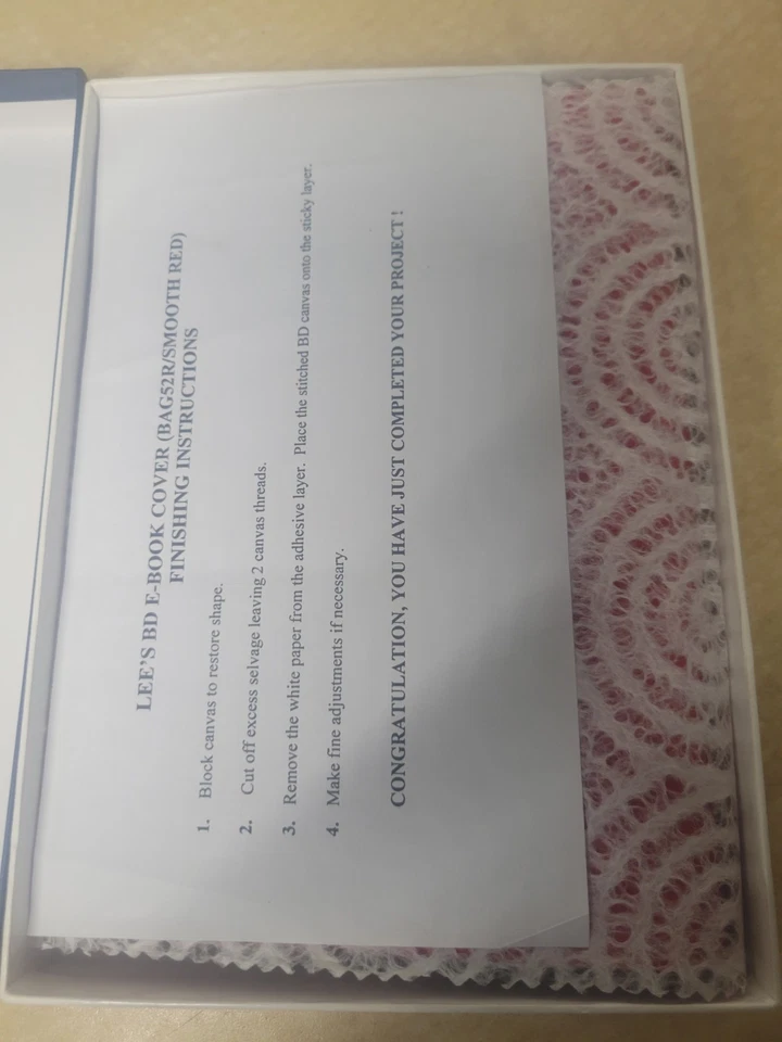 Leather E-BOOK COVER for Holding a Needlepoint Canvas ~ RED ~ LEE - Image 3 of 4