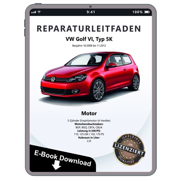 Vw Golf 6 Typ 1K/5K (08-12) 2,5L Benzinmotor 150-170 Ps Reparaturanleitung Pdf-image