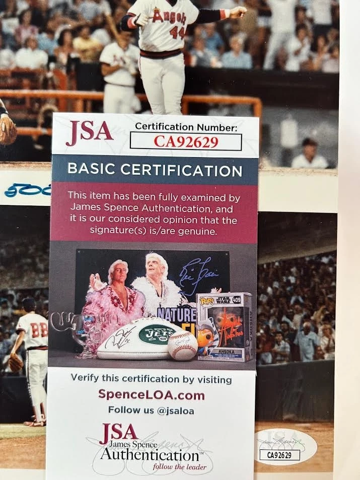 Reggie Jackson Autographed/Inscribed "#500" Angels 8x10 Photo JSA COA - Image 2 of 2