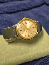 Vintage Bulova Ambassador Self-Winding Stainless & 14 Karat Gold 6x Signed RUNS!
