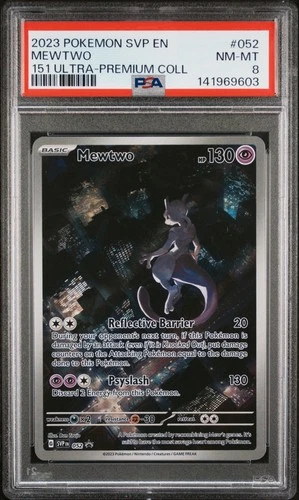 2023 POKEMON SVP EN-SV BLACK STAR PROMO 151 ULTRA-PREM COLL #052 MEWTWO PSA 8