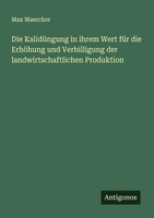 Max Maercker | Die KalidüNgung In Ihrem Wert FüR Die ErhöHung Und...