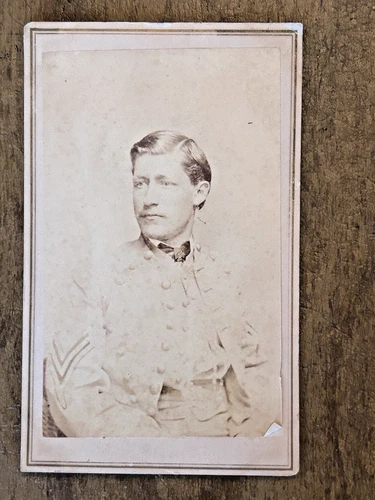 Civil War Era CDV Photo ID'd “C.C. Bird” Baton Rouge LA – 3 Chevrons on Uniform