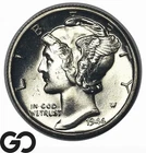 1944-D Mercury Dime, Lustrous Gem BU++ FSB, Full Split Bands