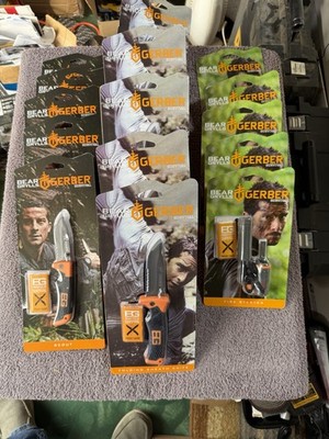 Lot Of 15 NEW Bear Grylls Survival Items-Knives and Fire Starter/Whistle