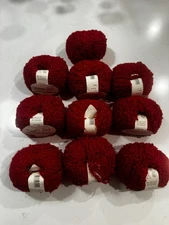 10 Skeins Luxury Debbie Bliss Cashmerino Astrakhan Yarn Gorgeous Red 31014