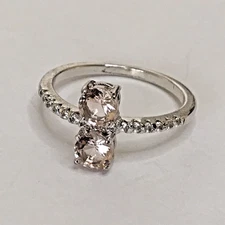 Bomb Party Size 8 Double stone Rhodium plated ring