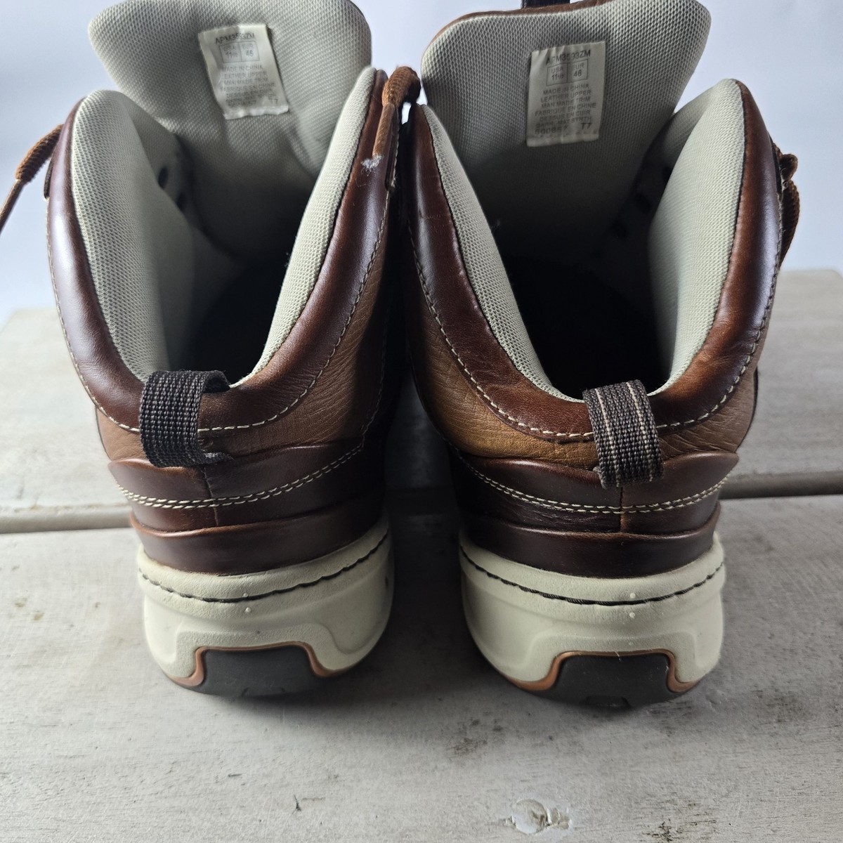 Men\'s Rockport XCS Brown Leather Boots Size 11.5 Ankle Hydro Sheild Hiking Boots Rockport Xcs In Men main image 3