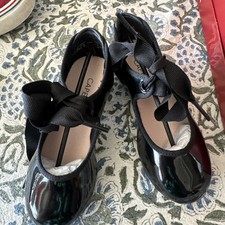 Capezio Tap Shoe Recital size 9.5 Dance Girls Black Patent New In Box