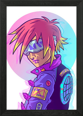 Virtual Reality Girl Framed Wall Art Poster Canvas Print Picture