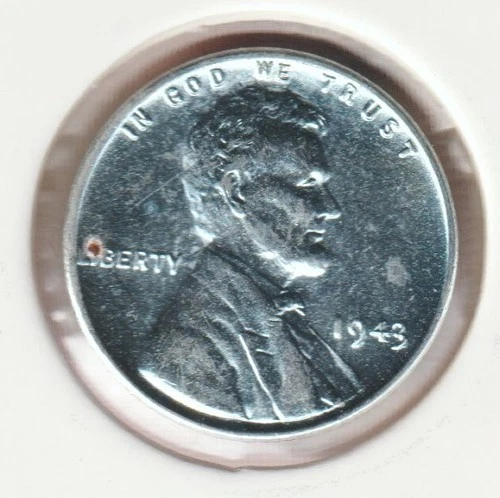 1943 WWII Lincoln Wheat Steel Penny Collectible US Collection Very Good War Coin