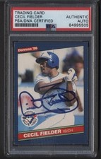 Cecil Fielder Auto 1986 Donruss Rookie Card #512 RC Signed Autograph PSA/DNA Cer. rookie card picture