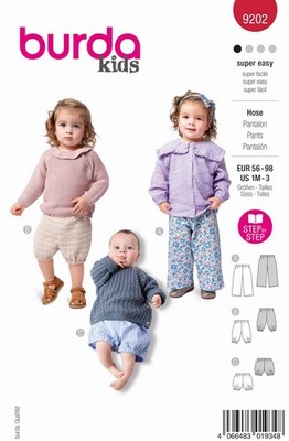 Schnittmuster Kinderhosen Burda a9202 56-98