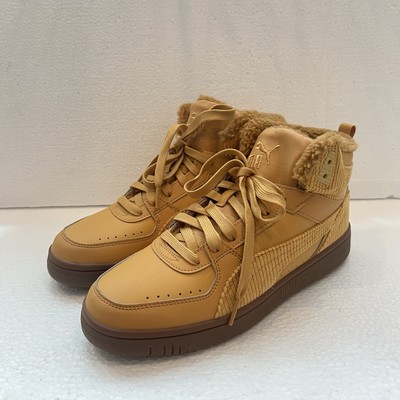 PUMA Rebound Joy Mid Fur Corduroy Taffy Gum Men's Size 9 385254-02